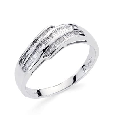 [P1562] 18K SORTIJA ORO BLANCO DIAMANTES TALLA BRILLANTE 0.250  QTS.