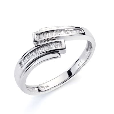 [P1563] 18K SORTIJA ORO BLANCO 30 DIAMANTES TALLA BRILLANTE 0.116  QTS. ORO BLANCO