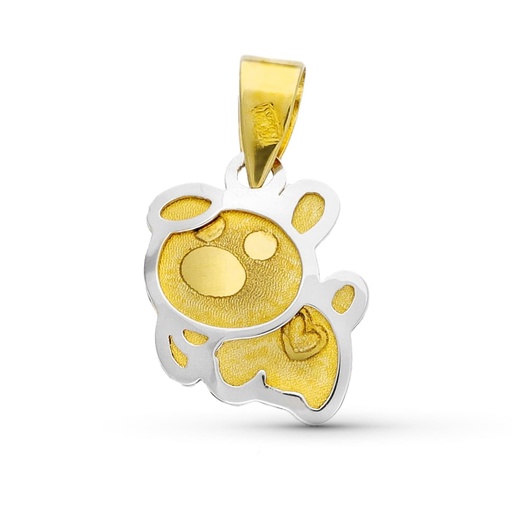[P15639-5] 18K COLGANTE ORO BICOLOR PERRO 9X8 MM