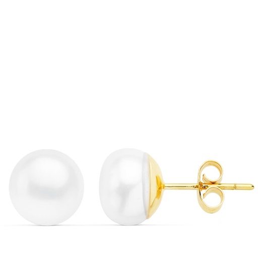 [P15684] 18K PENDIENTES PERLA BARROCAS 9.5-10 MM