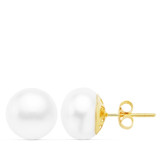 [P15686] 18K PENDIENTES PERLA CULTIVADA BARROCA 11 A 12 MM