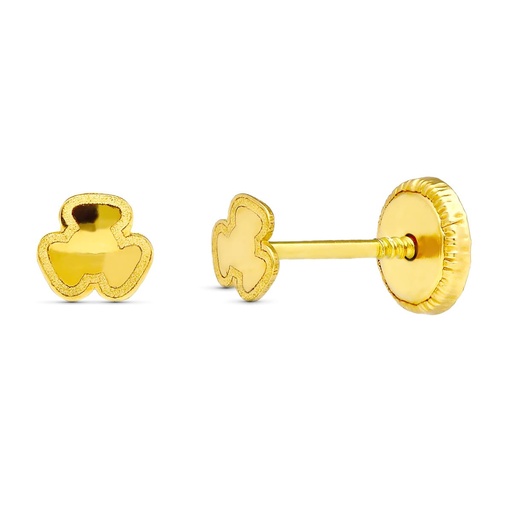 [P15767] 18K PENDIENTES ORO AMARILLO TREBOL. 3.5 MM