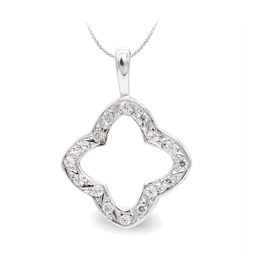 [P15785-5] 18K COLGANTE ORO BLANCO CIRCONITAS 22X15 MM