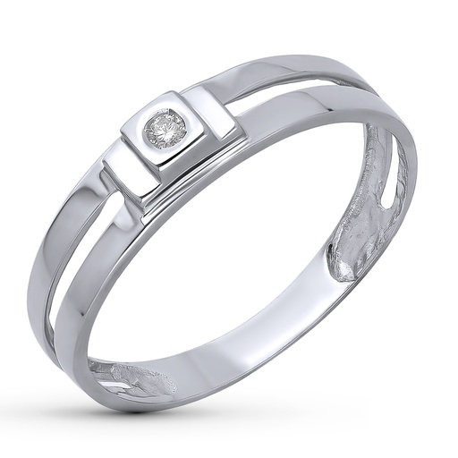 [P1580] 18K SOLITARIO ORO BLANCO DIAMANTE 0.040 QTS.