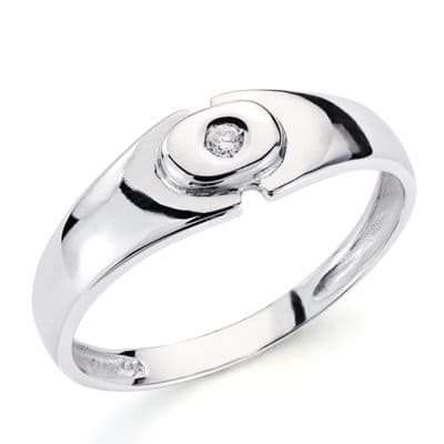 [P1583] 18K SOLITARIO ORO BLANCO BRILLANTE. 0.040 QTS.