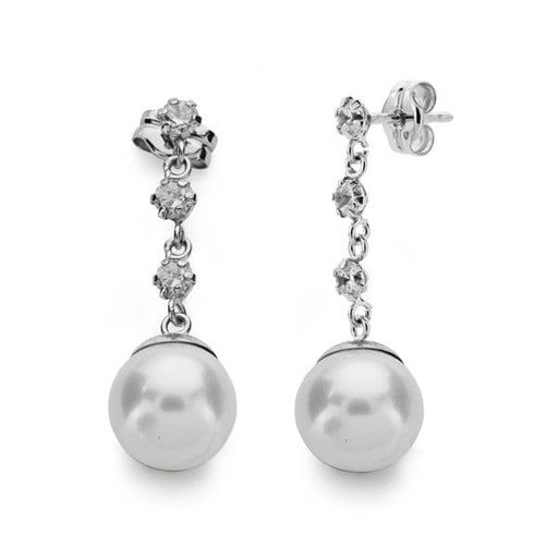 [P15871] 18K PENDIENTES PERLA CULTIVADA 25X8 MM