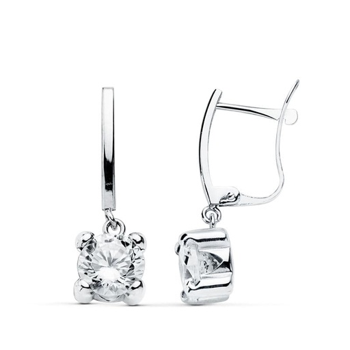 [P15877] 18K PENDIENTES ORO BLANCO CIRCONITAS 20X6 MM