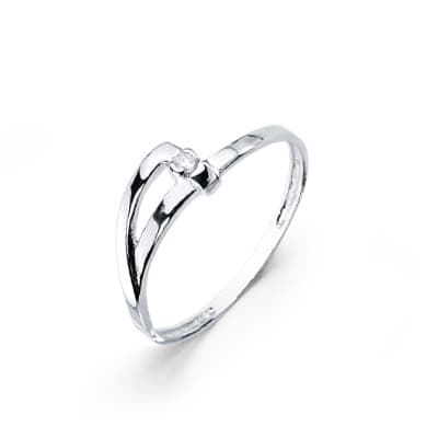 [P1591] 18K SORTIJA ORO BLANCO BRILLANTE. 0.018  QTS.