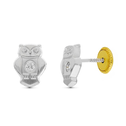 [P15991] 18K PENDIENTES ORO AMARILLO KITTY ESMALTE 10X7 MM
