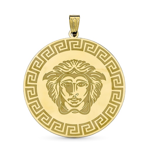 [P16000] 18K COLGANTE MEDUSA ORO AMARILLO  GRECA 32X30 MM