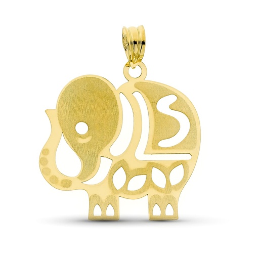 [P16010] 18K COLGANTE ORO AMARILLO LASER ELEFANTE. 25X24 MM