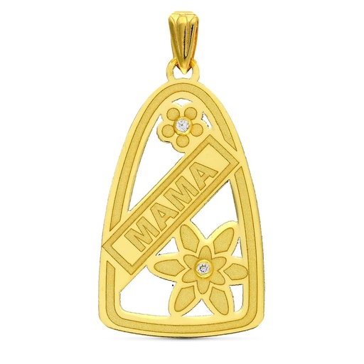 [P16015] 18K COLGANTE ORO AMARILLO LASER MAMA 29X17 MM