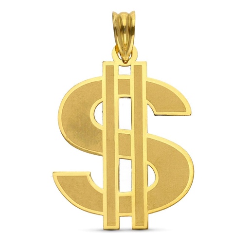 [P16023] 18K COLGANTE LASER DOLAR. 30X22 MM