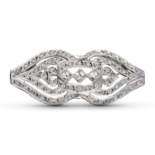 [P16099] 18K BROCHE ORO BLANCO CON CIRCONITAS