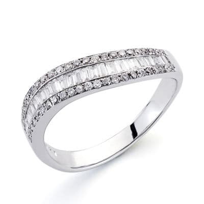 [P1620] 18K SORTIJA ORO BLANCO DIAMANTES TALLA BRILLANTE 0.180 QTS.  -0.300 QTS.