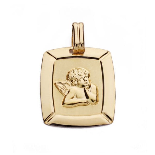 [P16212] 18K MEDALLA ANGEL BURLON LASER 20X17 MM