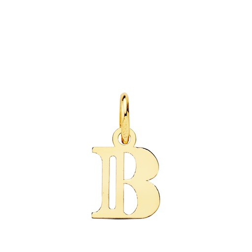 [P16222-B] 18K COLGANTE LETRA  B  . 11X9 MM