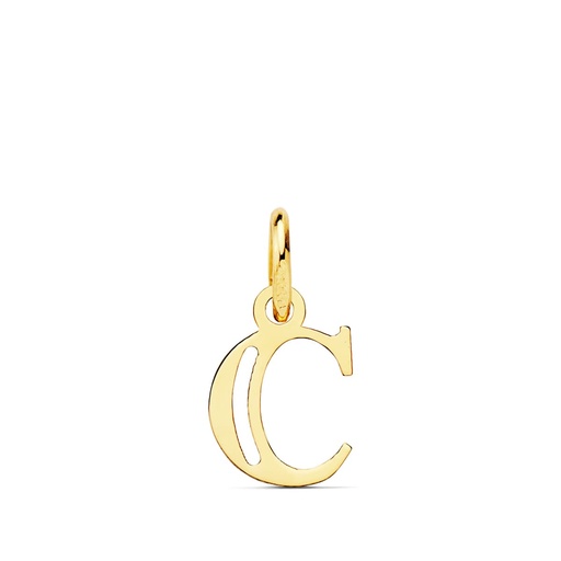 [P16222-C] 18K COLGANTE LETRA  C  11X9 MM