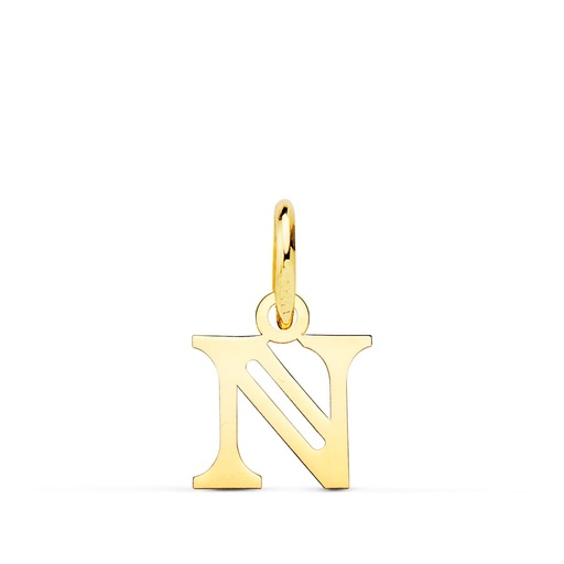 [P16222-N] 18K COLGANTE ORO AMARILLO INICIAL LETRA  N  11X10 MM