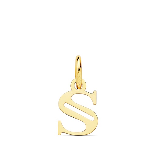 [P16222-S] 18K COLGANTE LETRA  S  11X7 MM