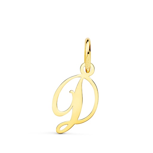 [P16224-D] 18K COLGANTE LETRA  D  . 12X9 MM
