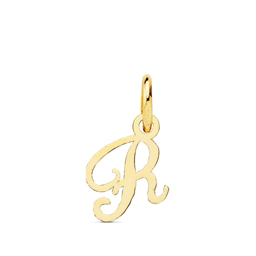 [P16224-R] 18K COLGANTE LETRA  R  11X9 MM