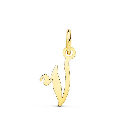 [P16224-V] 18K COLGANTE LETRA  V  15X12 MM
