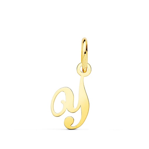 [P16224-Y] 18K COLGANTE ORO AMARILLO INICIAL LETRA  Y  14X8 MM
