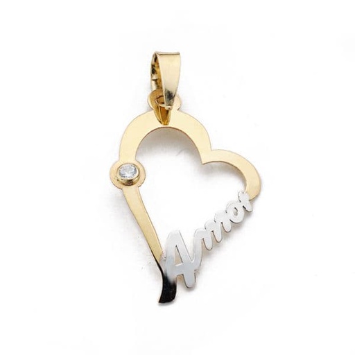 [P16228] 18K COLGANTE ORO AMARILLO CORAZON AMOR 22X15 MM