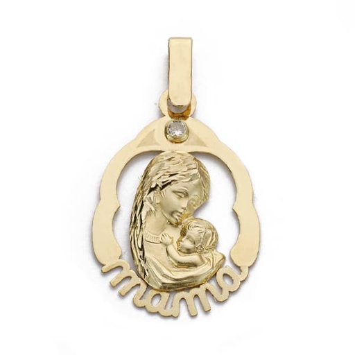 [P16236] 18K COLGANTE ORO AMARILLO MADRE LASER. 23X15 MM