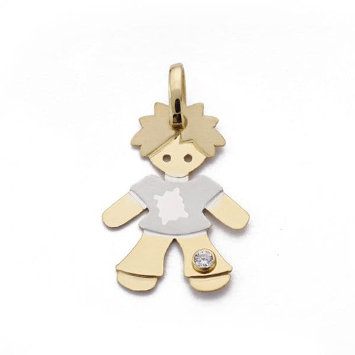 [P16246-NINO] 18K COLGANTE ORO BICOLOR NIÑO 19X14 MM