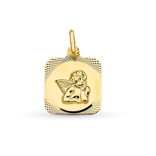 [P16261] 18K MEDALLA ORO AMARILLO ANGEL BURLON. 15X13 MM