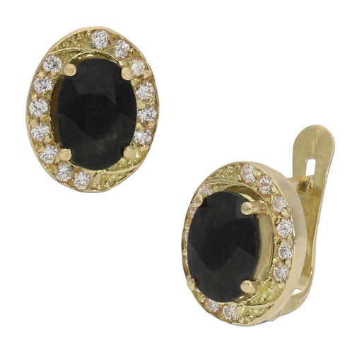 [P1314] Pendientes oro 18 kt zafiro finos 