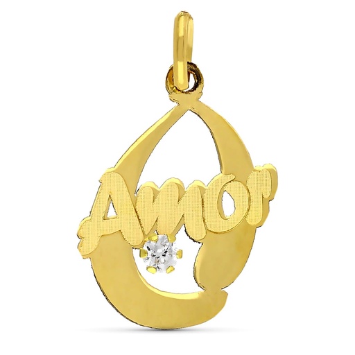 [P16374] 18K COLGANTE ORO AMARILLO AMOR 17X11 MM
