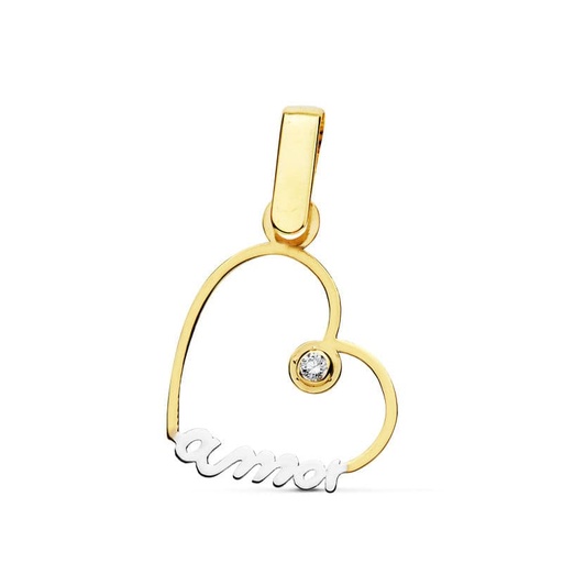 [P16390] 18K COLGANTE CORAZON AMOR 14X14 MM