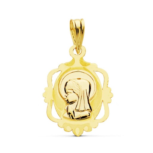 [P16416] 18K MEDALLA VIRGEN NIÑA 20X14 MM