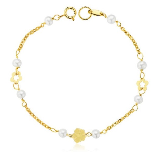 [P16467] 18K PULSERA PERLA 3 MM 17 CM