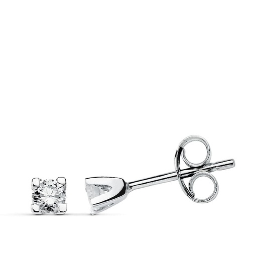 [P1650-1] 18K PENDIENTES DIAMANTES 0.120 QTS. 3X3 MM