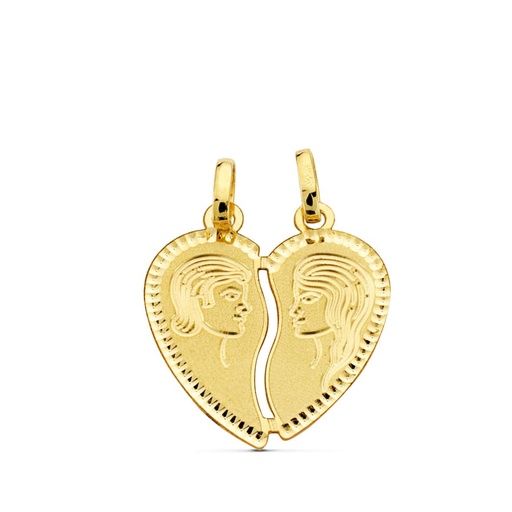 [P16507] 18K COLGANTE ENAMORADOS 22X20 MM