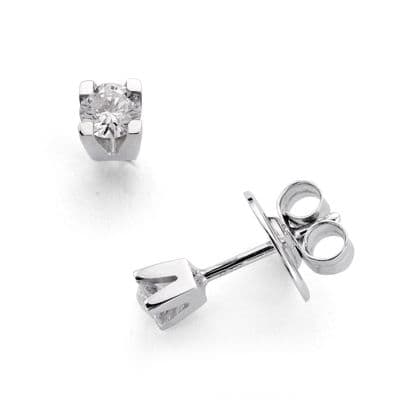 [P1656-1] 18K PENDIENTES 2 DIAMANTES 0.11 QTS. SI-H