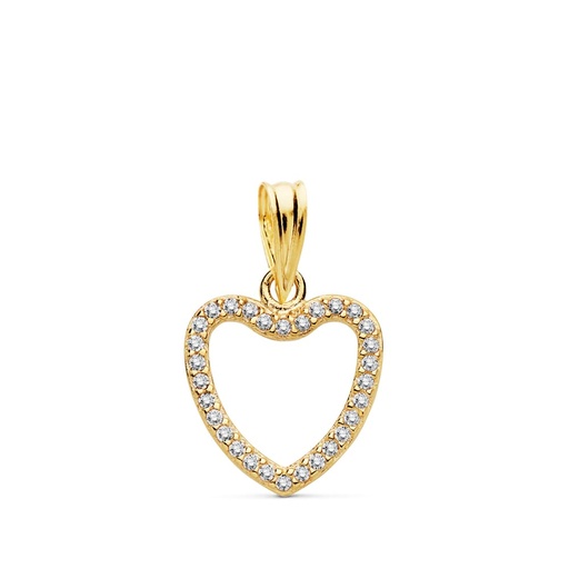 [P16618] 18K COLGANTE ORO AMARILLO CORAZON CIRCONITAS 13X13 MM