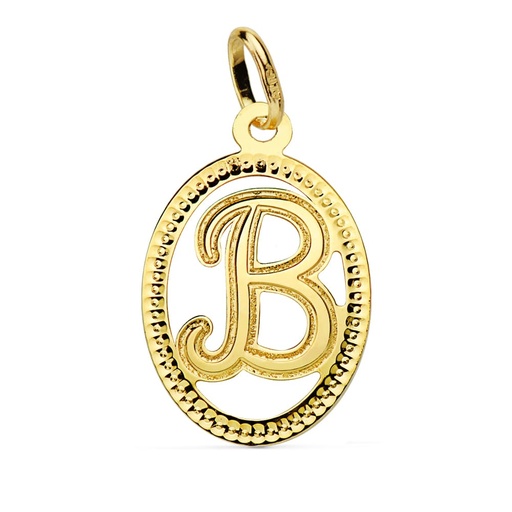 [P16620-B] 18K COLGANTE INICIAL LETRA B 21X14 MM