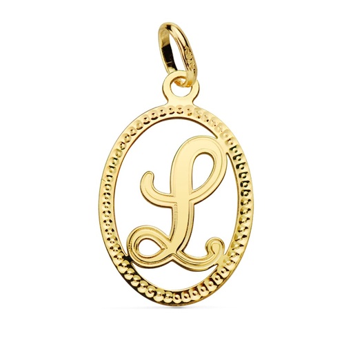 [P16620-L] 18K COLGANTE INICIAL LETRA L 21X14 MM