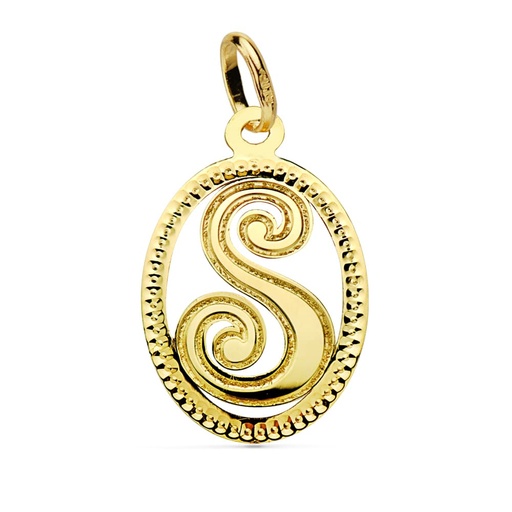 [P16620-S] 18K COLGANTE INICIAL LETRA S 21X14 MM