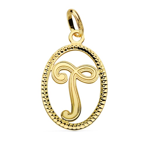 [P16620-T] 18K COLGANTE INICIAL LETRA T 21X14 MM