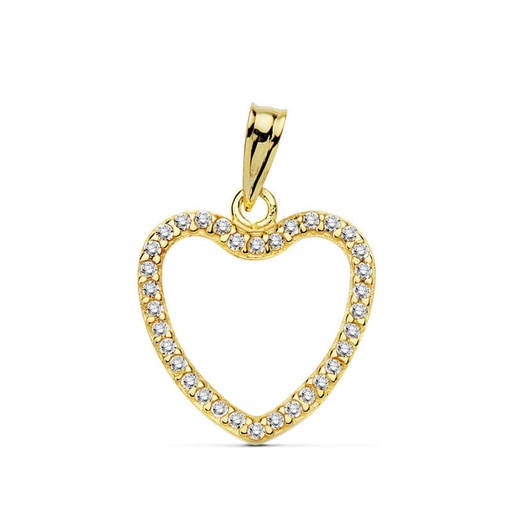 [P16623-OA] 18K COLGANTE CORAZON CIRCONITAS 16X16 MM