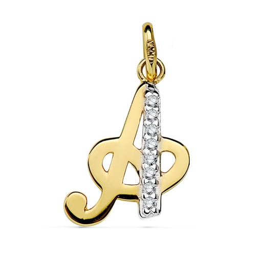 [P16740-A] 18K COLGANTE LETRA A CIRCONITAS 15X12 MM
