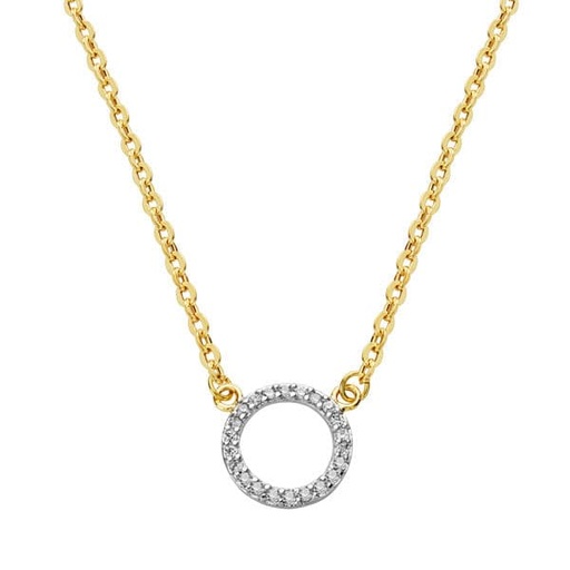 [P16753] 18K COLGANTE CIRCULO CON CADENA 45 CM