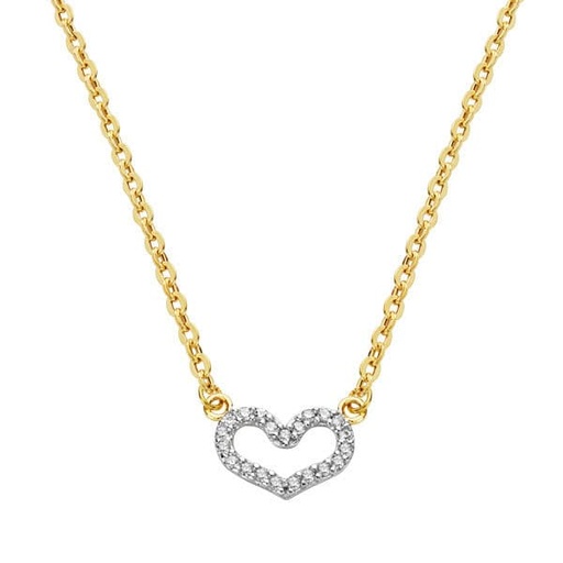 [P16755] 18K COLGANTE CORAZON CON CADENA 45 CM