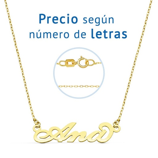 [P16760] 18K GARGANTILLA NOMBRE PERSONALIZADO LETRAS CADENA 45CM